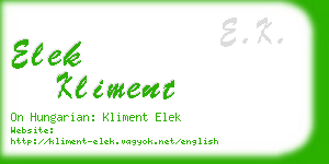 elek kliment business card